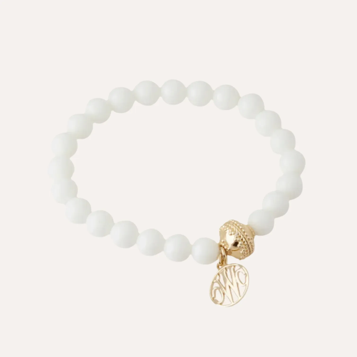 Victoire White Agate 8mm Stretch Bracelet