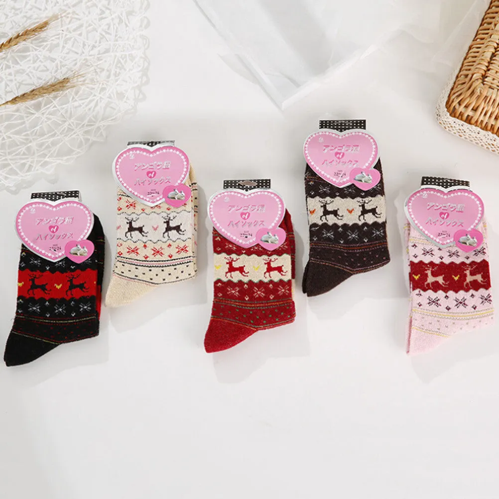 Warm Sock Women Deer Design Casual Knit Wool Women Socks SM6