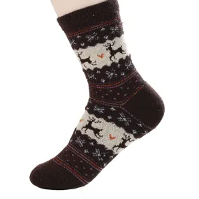 Warm Sock Women Deer Design Casual Knit Wool Women Socks SM6