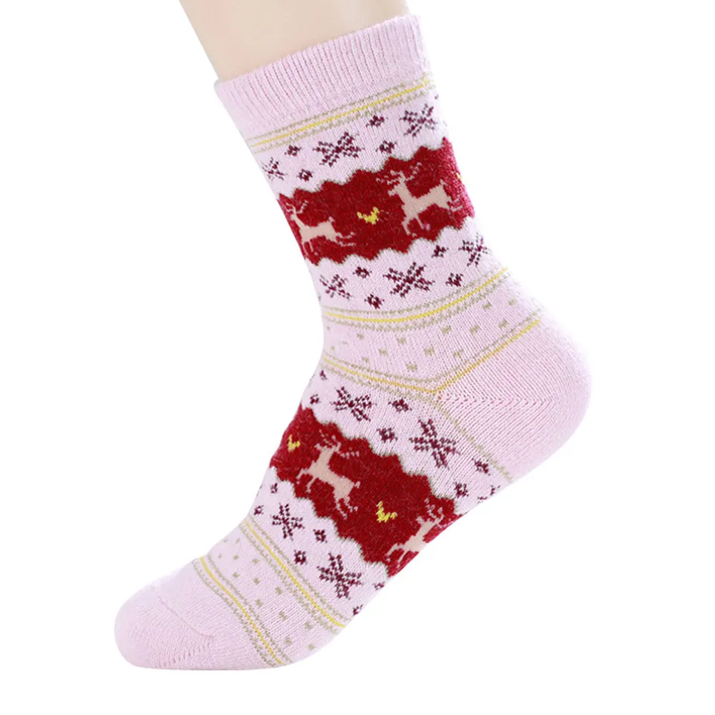 Warm Sock Women Deer Design Casual Knit Wool Women Socks SM6