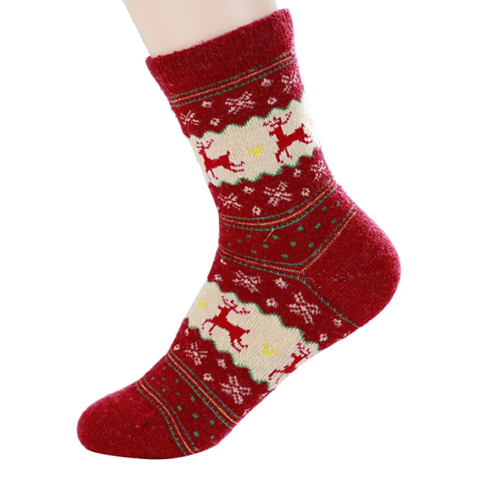 Warm Sock Women Deer Design Casual Knit Wool Women Socks SM6