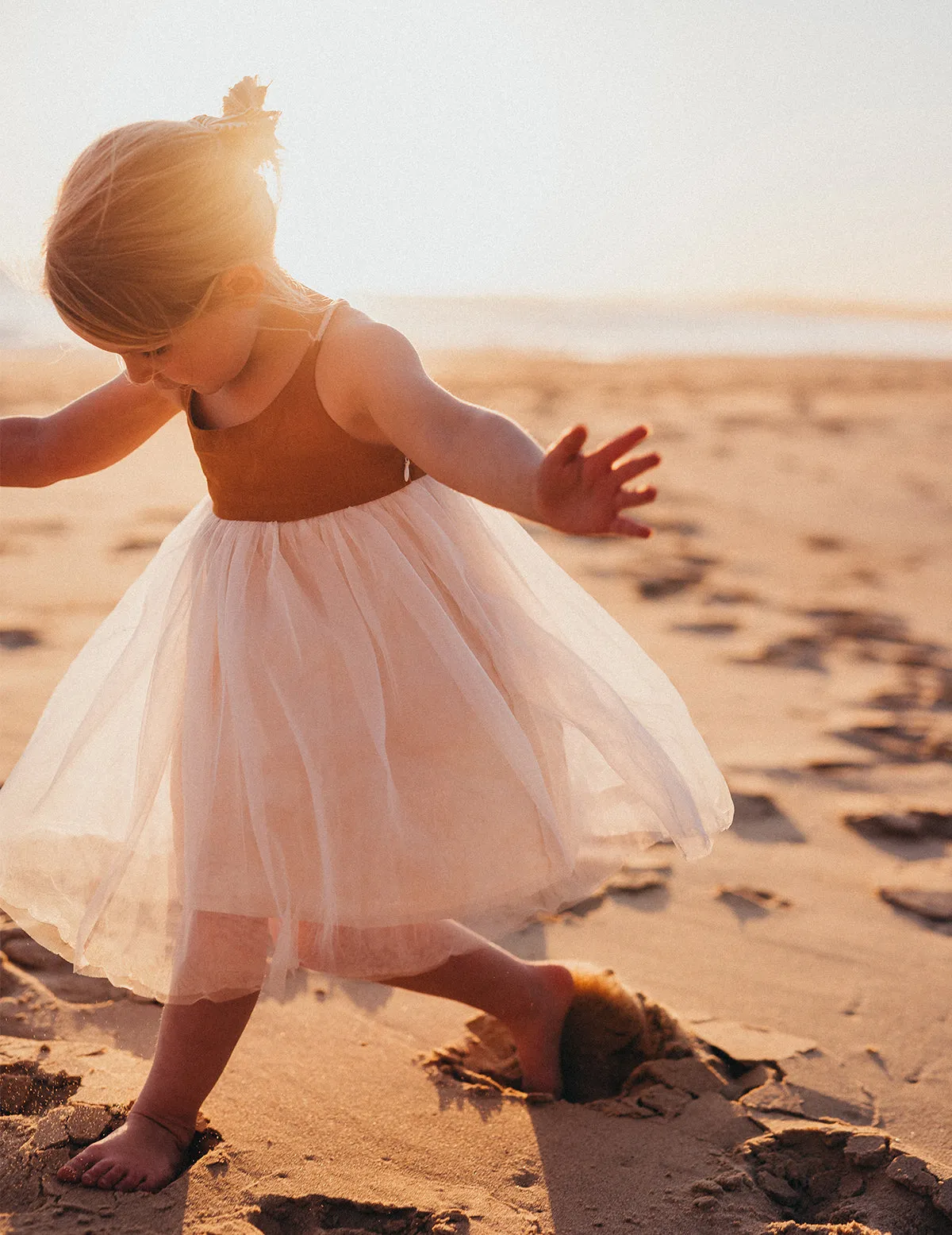 Willa Linen Tutu Dress - Nutmeg