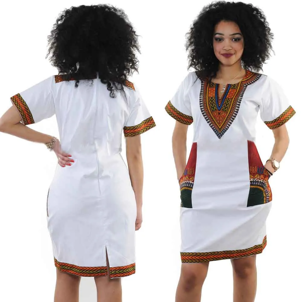 Women Dress Sexy Ethnic Style Printed Vneck Plus size Casual Short Sleeve mini Dresses Saias Femininas vestidos