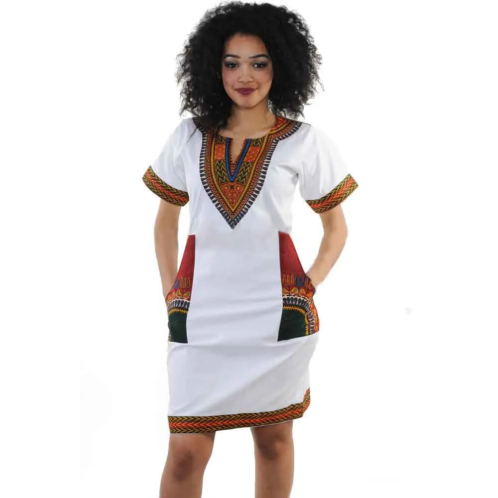 Women Dress Sexy Ethnic Style Printed Vneck Plus size Casual Short Sleeve mini Dresses Saias Femininas vestidos