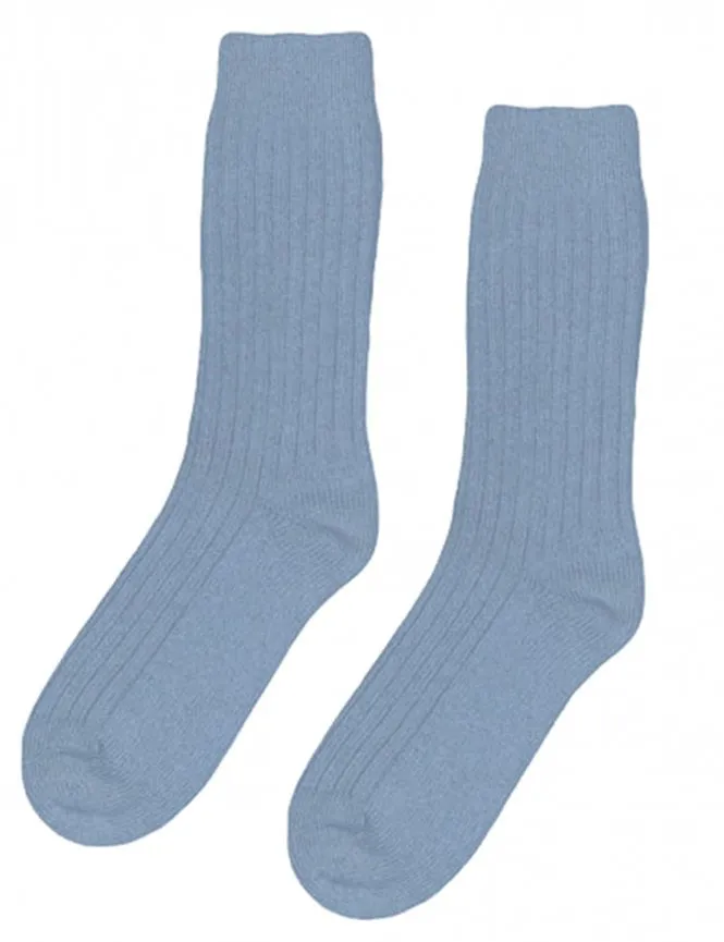 Women's Merino Wool Blend Socks  - Stone Blue