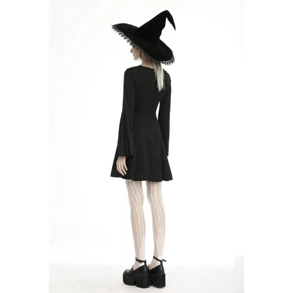 Women's Gothic Large Lapel Dresses With Cross