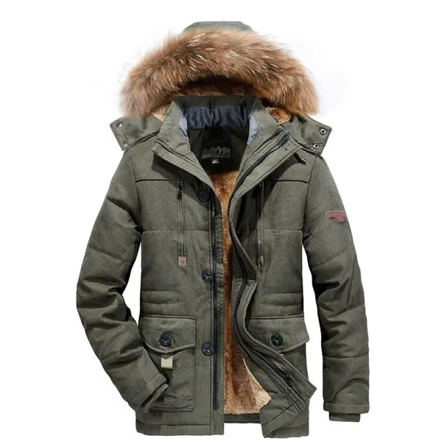 Xituodai New 2022 Men's Casual Jacket Male Fashion Winter Parkas Fur Trench Thick Overcoat Windproof Heated Jackets Cotton Warm 