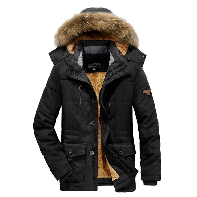 Xituodai New 2022 Men's Casual Jacket Male Fashion Winter Parkas Fur Trench Thick Overcoat Windproof Heated Jackets Cotton Warm 