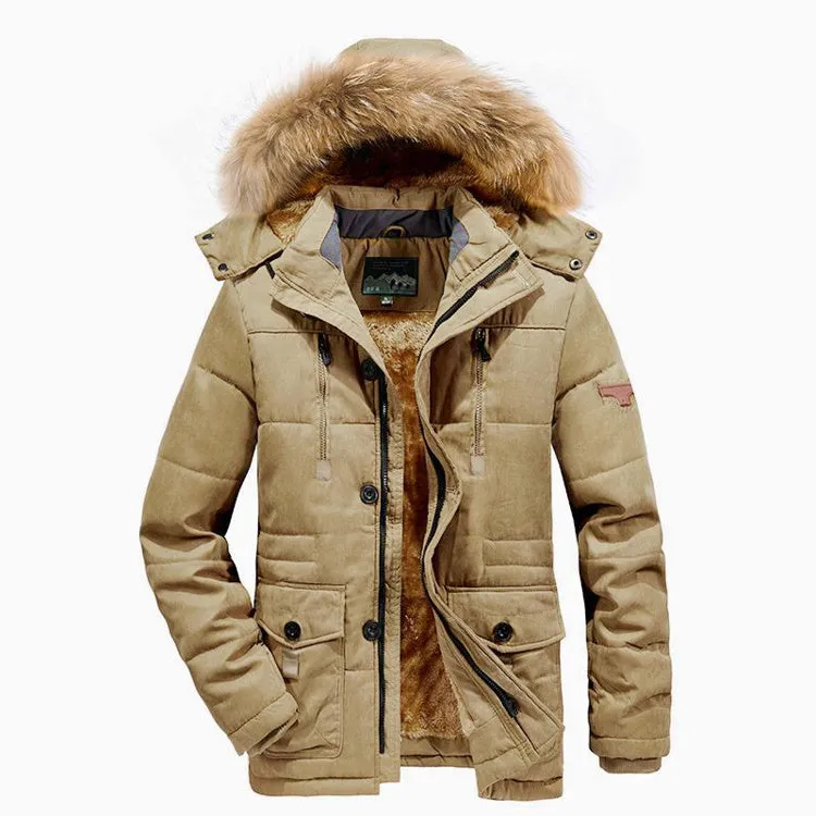 Xituodai New 2022 Men's Casual Jacket Male Fashion Winter Parkas Fur Trench Thick Overcoat Windproof Heated Jackets Cotton Warm 