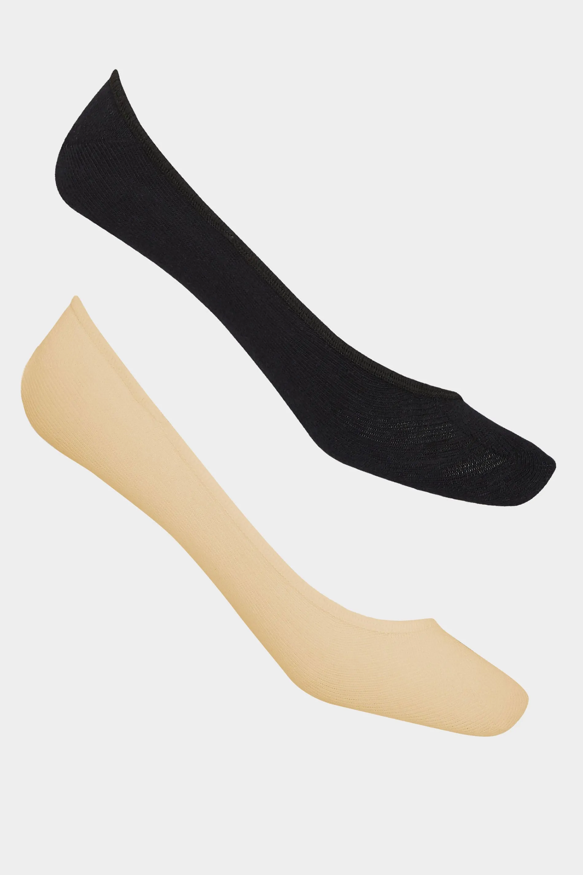 YOURS 2 PACK Black & Nude Footsie Socks